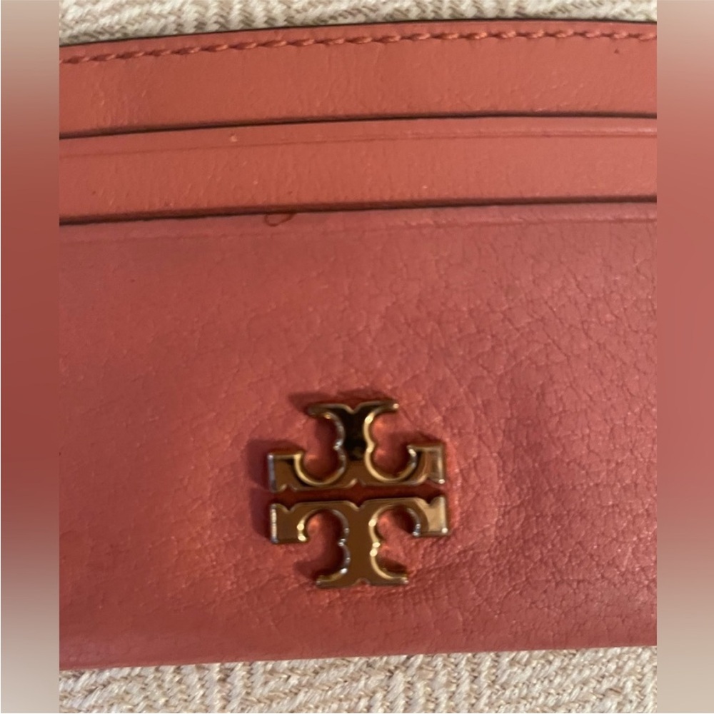TORY BURCH Cognac Leather Card Holder - Picture 3 of 7